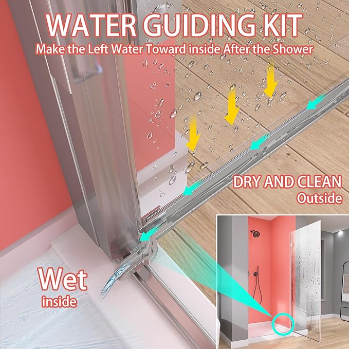 GETPRO Frameless Pivot Shower Door Hinged 30 in. W x 72 in. H Swing Single Small Shower Door 1/4 inch Tempered Glass Panel Adjustable Right Hinged Bathroom Door for Shower Chrome Hardwares