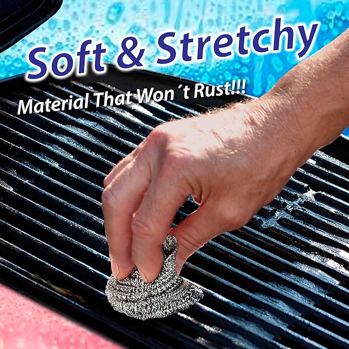 Stainless Steel Scrubber Set, Metal Sponge, Stainless Steel Scouring Pad, Stainless Steel Pads, Pack of 4