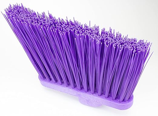 SPARTA Plastic Broom Head, Angled, Un-Flagged for Large Debris Indoor, Outdoor, Home, Restaurant, Lobby, Office, 12 Inches, Purple