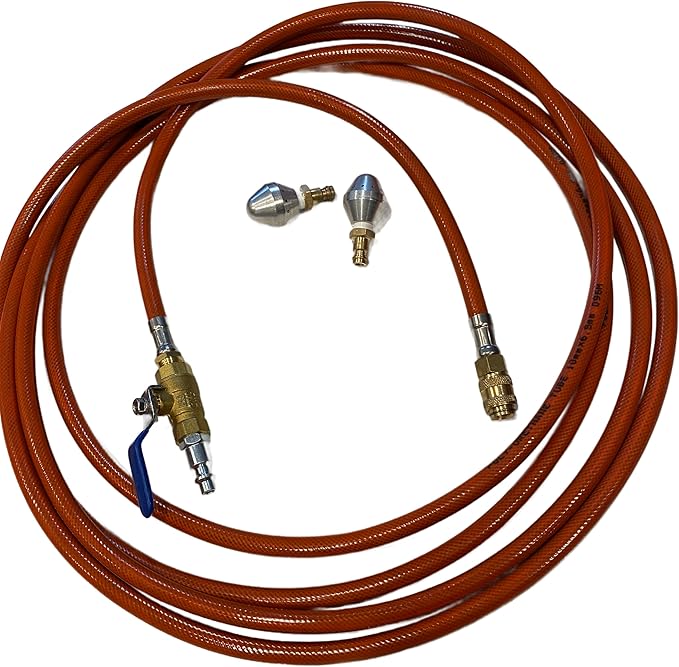 Professional 15' Quick Connect Hose for Dryer Vent Cleaning with Reverse and Forward Skipper Air Balls, Brass Fittings