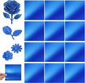 150 Packs Aluminum Metal Crafts DIY Foil 6 Inch x 6 Inch x 0.07 mm Thick for Art Project Aluminum Flashing Roll Wide Sheet Multipurpose Metal Sheets(Blue)