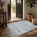 2x3 Entryway Rug,Door Mat Indoor Entrance, Washable Non Slip Kitchen Bathroom Rugs, Ultra-Thin Throw Small Rug for Front Door, Blue Grey