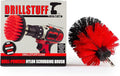 Outdoor Cleaning Brush - Red Nylon Bristle - Patio, Deck, Concrete, Siding, Statues, Equipment, Garden, Lawn Decorations, Headstones