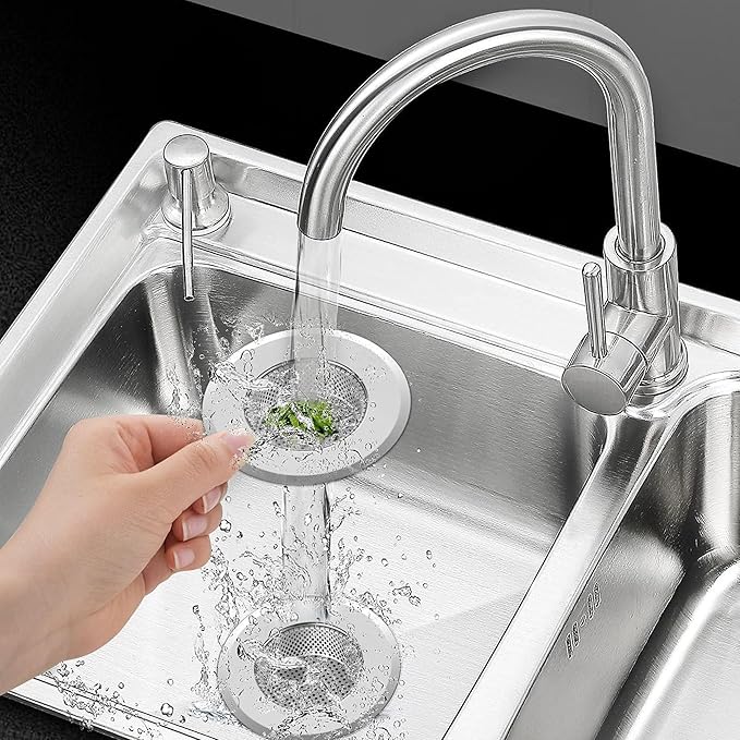 2-Pack Kitchen & Bathroom Sink Drain Strainers I 4.5 Inch Bathroom Drain Hair Catcher & Kitchen Sink Strainer with 2.75" Bowl Area I Kitchen Sink Stopper Drain Cover I Kitchen Sink Strainer Basket