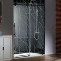 Woodbridge Frameless Single Sliding Shower Doors in Matte Black Finish, 45.5-48" Width x 76" Height with 3/8"(10mm) Clear Tempered Glass, Soft Close System and Explosion-Proof Film, BSDC4876-MB