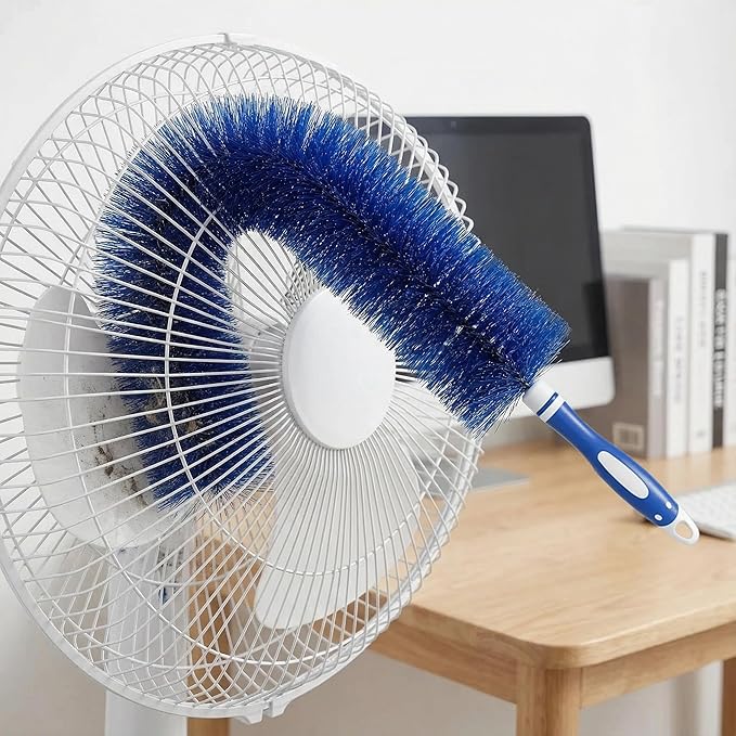 Bendable Fan Cleaning Brush – Soft Bristle Fan Cleaner for Standing Fans, Air Vents, Curtains & Blinds – Reusable, Washable Dusting Tool