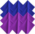 Microfiber Glasses Cleaning Cloth - 12 Pack (6 Blue + 6 Purple), 7x6 Inches, Individually Wrapped, Reusable, Lint-Free for Eyeglasses, Phone Screens, Cameras Lens & Electronics