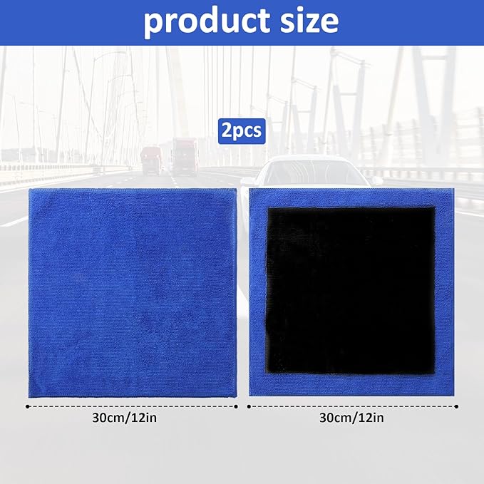 2 Pack Clay Towel Auto Detailing, 12 X 12 Inch Clay Bar Towel for Auto Detailing Clays Bar Towels Cloth Auto-Detailing, Fine Grade Microfiber Clays Bars Towels for Smooth Paint Finish, DIY Detail