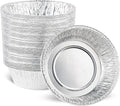 PLASTICPRO 6.5'' Inch Round Tin Foil Pans Disposable Aluminum, Freezer & Oven Safe - For Baking, Cooking, Storage, Roasting, & Reheating, Deep Pack of 50