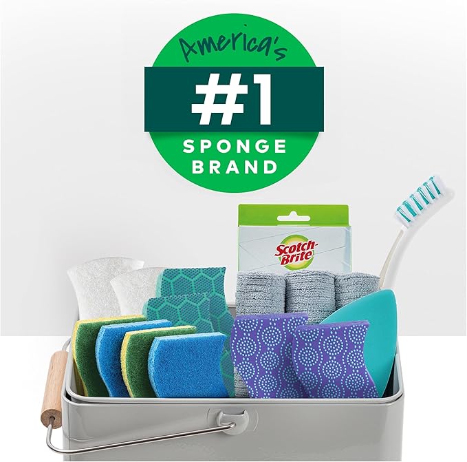 Scotch-Brite Multi-Purpose Sponges, Highly Absorbent Dish Sponge for Cleaning of Non-Stick Cookware, Showers, and Coolers, 40 Kitchen Sponges