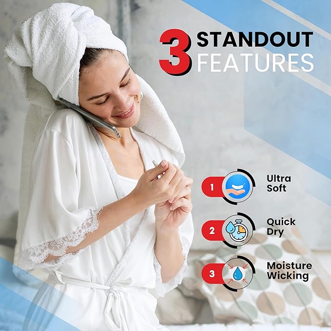 Infinitee Xclusives Luxury 100% Ring-Spun Cotton Bath Towels Set of 4 (27x54 inches) – Soft, Absorbent & Quick-Drying Towels for Bathroom, Gym, Spa & Hotel Use (Eloquent Blue, Bath Towels)