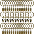 40 Pack Curtain Rings with Clips, Drapery Clips with Rings, Drapes Rings 1.26 in Interior Diameter, Fits up to 1 in Curtain Rod, Bronze