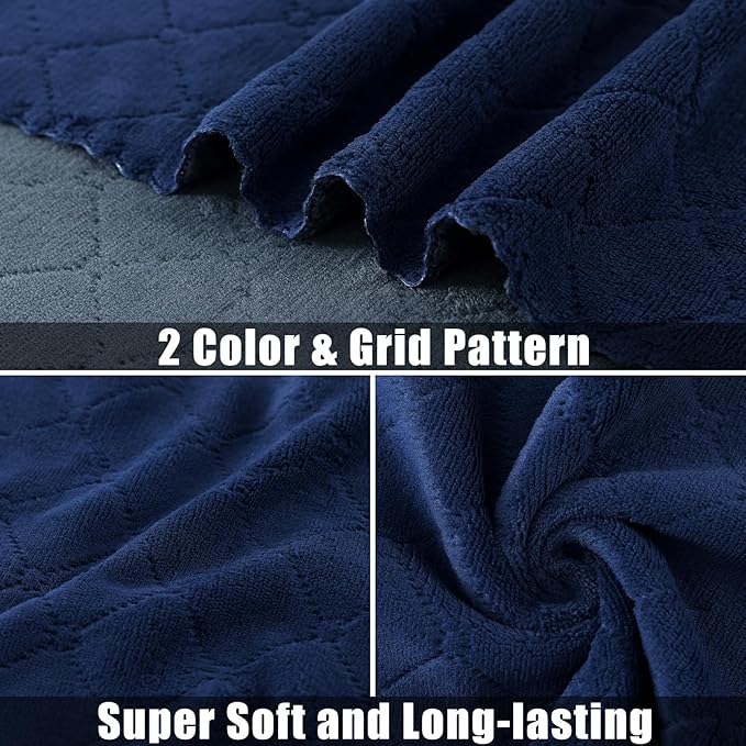 Mordimy 12 Pack Kitchen Towels (20" x 10", Dark Grey & Navy Blue), Super Soft and Absorbent Dish Towels, Coral Velvet Microfiber Cleaning Cloth, Nonstick Oil Fast Dry Dish Cloths