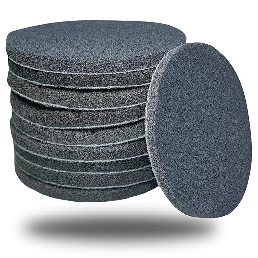 10 Pack 5 Inch 800 Grit Scrubber Scouring Pads Flocking Scuff Pads -5" Hoop and Loop Scuff Pads Conditioning Discs Polishing Pad for Furniture Automotive Cleaning, Rust Removal