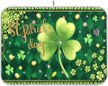 St Patrick's Day Clovers Green Dish Drying Mat 18x24 for Kitchen Lucky Shamrock Leaves Golden Coins Dishes Pad Dish Drainer Rack Mats Absorbent Fast Dry Kitchen Accessories