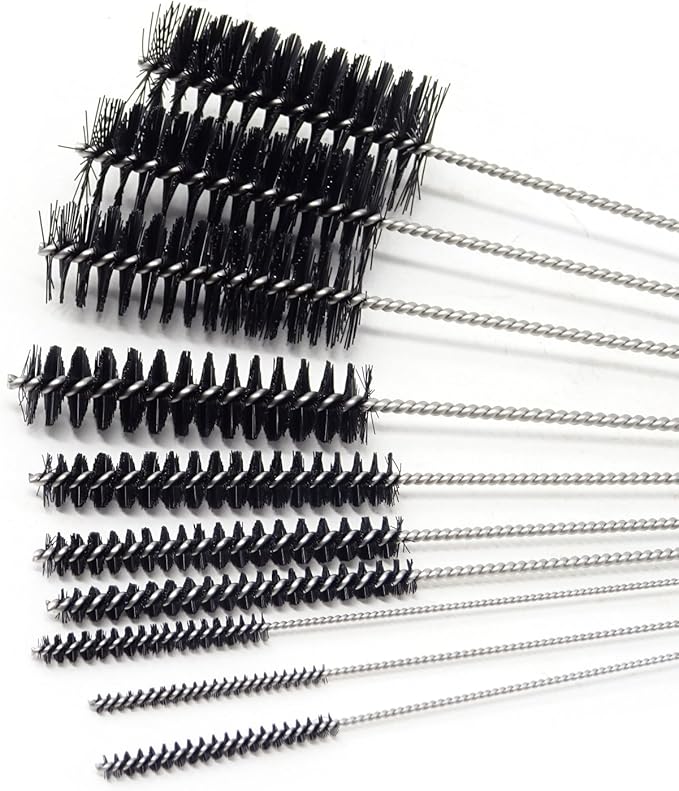 Honbay 10PCS 7.87Inch Nylon Tube Brush Set Cleaning Brush Set for Test Tube,Water Bottles, Drinking Straws, Eye Glasses, Keyboards, Jewelry Cleaning,etc