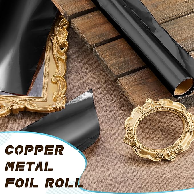 1 Roll Aluminum DIY Crafts Foil 12 Inch x 20 ft x 0.1 mm Thick for Art Project Aluminum Metal Flashing Roll Wide Sheet Multipurpose Metal Sheets for DIY and Crafting Projects (Black)