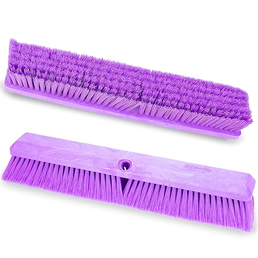 SPARTA 41890EC68 Omni Sweep Plastic Push Broom Head, Heavy Duty, Industrial Broom with Color Code System for Outdoor, Indoor, Concrete, Patio, Kitchen, Bathroom, 18 Inches, Purple, (Pack of 12)