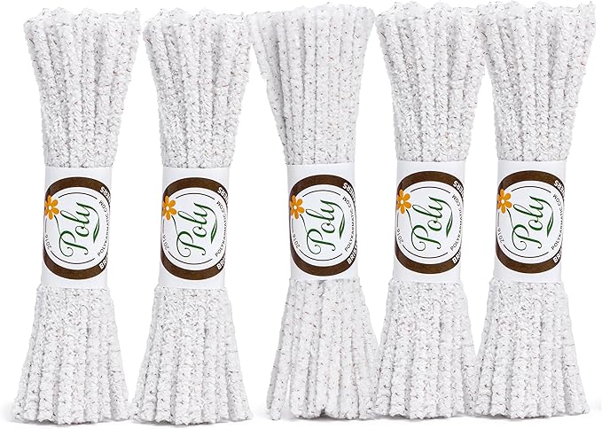 220 Count - Hard Bristle Pipe Cleaners Bulk | Great for Scrubbing Straws, Tubes, Tight Spaces | Nylon Bristles for Extra Scrub | Absorbent Cotton | Pipe Cleaners for Cleaning | Thick Pipe Cleaners