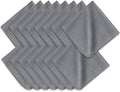 TENOC 15 Pack Microfiber Cleaning Cloths for Electronics, Camera Lenses, Eyeglasses, Cell Phone and Laptop Screens, Safe and Effective Wipe Kit, Gray (6"x6")