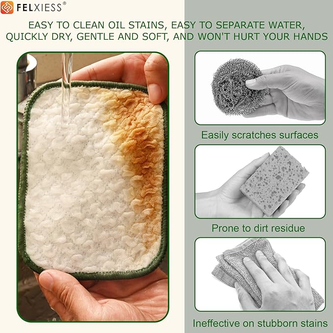 2026 New Double Side Non Scratch Wire Dishcloths,Multipurpose Wire Dishwashing Rags for Wet and Dry, Reusable Metal Dish Cloth,Wire Miracle Cleaning Cloths for Kitchen（10Pcs）