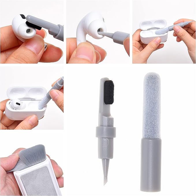Camkix 6-in-1 Electronics Cleaning Kit - Key Puller, Flocking Sponge Cleaner, Pen Nibs, Cleaning Cloths - Keyboards, Earbuds, Hearing Aids- Cleaner for Smartphones, Laptops, PC Monitors, Cameras