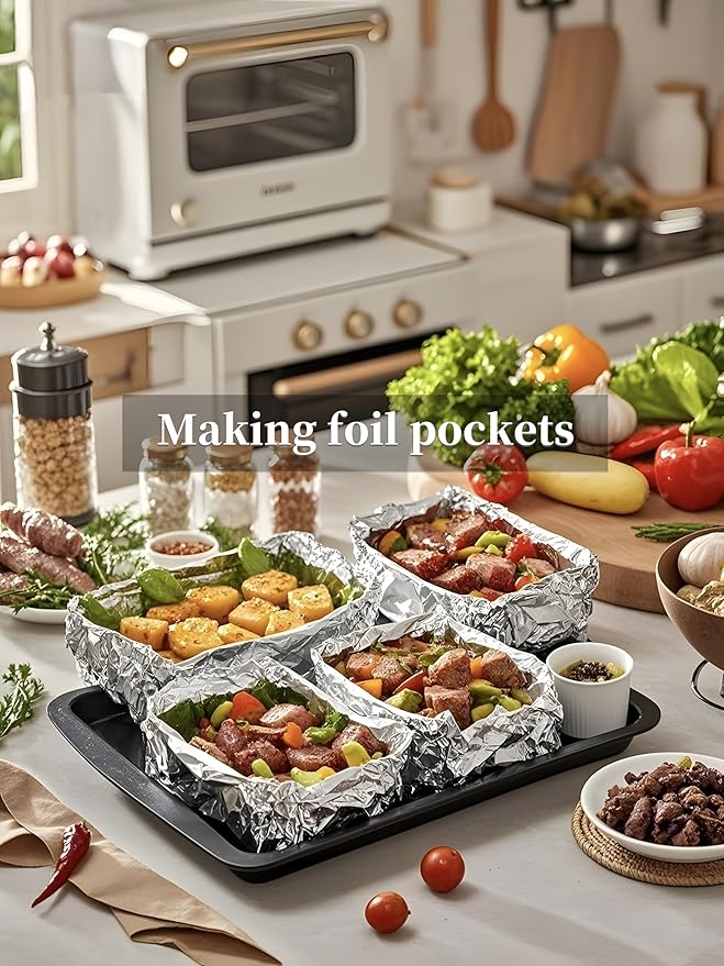 Standard Aluminum Foil 12" x 1000 Sq Ft - for Grilling, Baking & Cooking, Food Storage & Preservation, Commercial Use