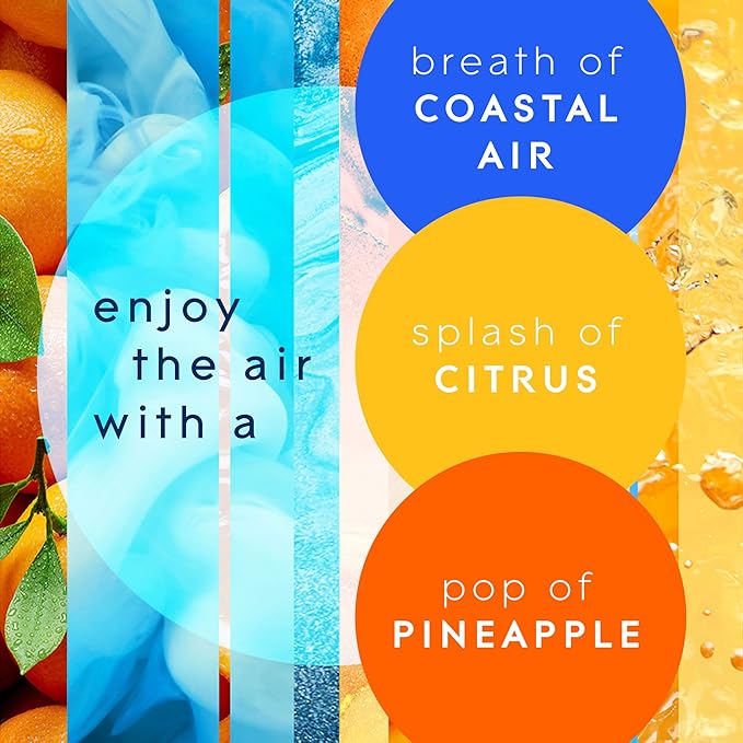 Glade PlugIns Refills Air Freshener Starter Kit, Scented Oil for Home and Bathroom, Coastal Sunshine Citrus, 0.67 Fl Oz, 1 Warmer + 1 Refill (Pack of 2)