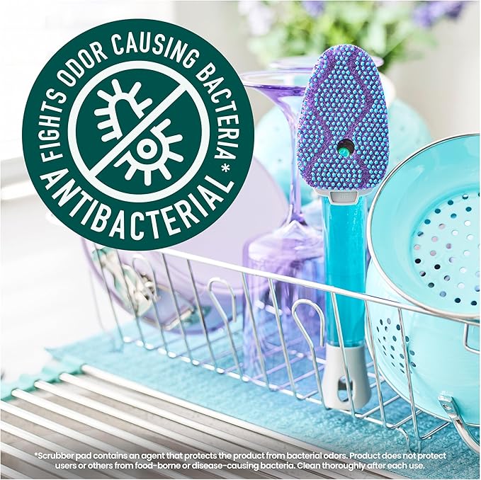Scotch-Brite Scrub Dots Dishwand Refills for Cleaning Kitchen, Bathroom, and Household, Non-Scratch Refills Safe for Non-Stick Cookware, 2 Dishwand Refills