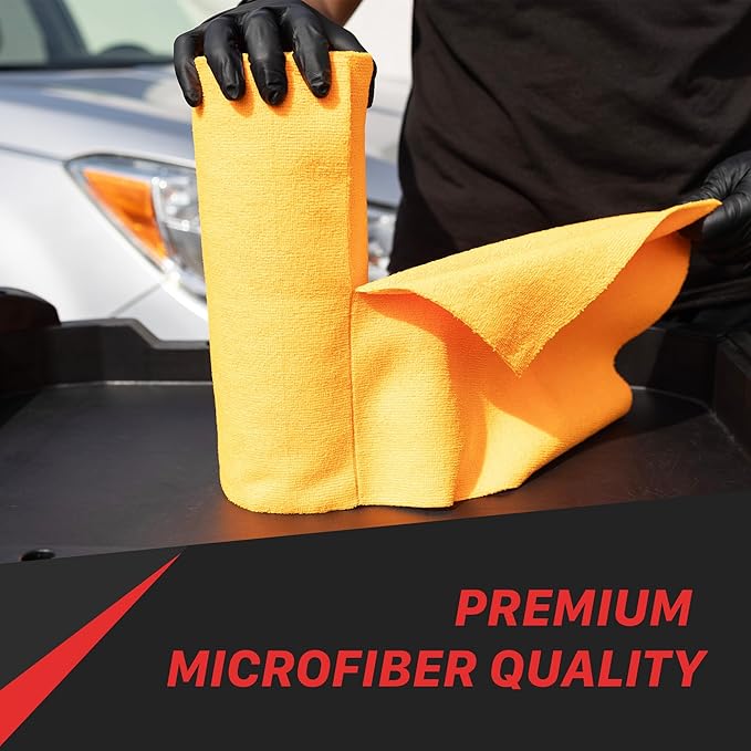 Maxshine Universal Orange Microfiber Tear-Away Towel Roll | 30 Reusable 12”x12” Sheets, 260GSM Terry Microfiber | Eco-Friendly Lint-Free Cleaning Cloths for Car Detailing, Home & Garage Use