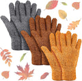Patelai 3 Pairs Microfiber Plant Dusting Gloves Leaf Cleaning Gloves for Indoor Plants, Blinds, Furniture, House(Large,Orange, Brown, Dark Gray)