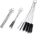 Set of 15 Cleaning Brushes and 10 Cleaning Needles - for Small Openings/Tubes/Pipes - for Example: Spray Paint Gun, Car/Motorcycle/Scooter Carburetor, Pet Feeding Bottle, Coffee Machine, etc.