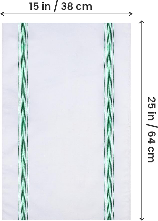 Utopia Towels Green Dish Towels [6 Pack - 15 x 25 Inches] 100% Ring Spun Cotton Highly Absorbent & Reusable Cleaning Bar, Tea, Kitchen and Dishcloths Set - 200 GSM