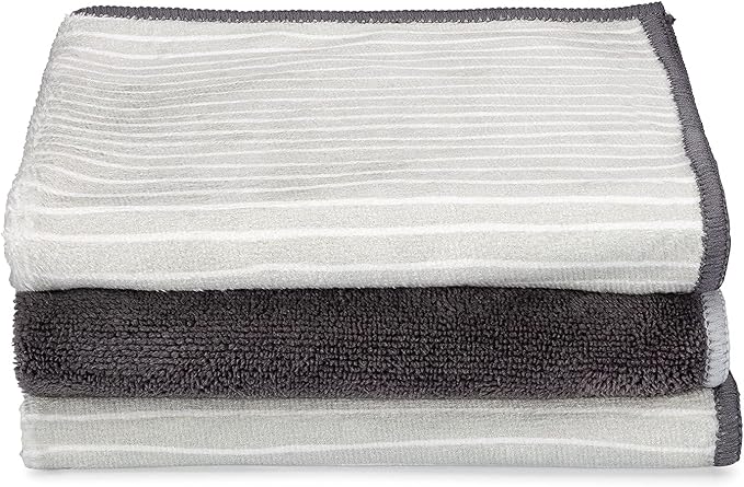Full Circle Renew Collection All-Purpose Recycled Microfiber Cloths, Set of 3, Stripes Print