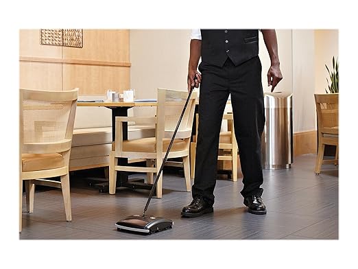 Rubbermaid Commercial Products Executive Series 6.5" Single-Action Mechanical Sweeper Cordless Black Collects Dust Dirt and Debris from Hard Floors and Carpet