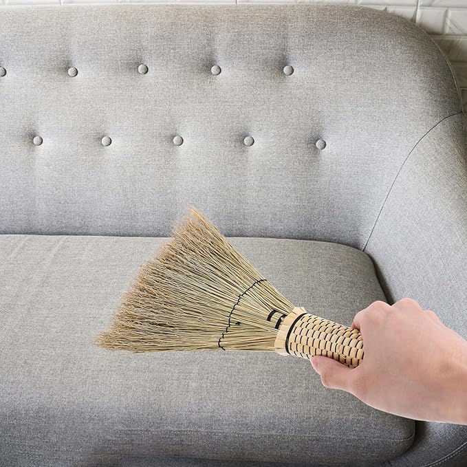 Mini Handheld Corn Broom Woven Straw Cleaning Brush for Home Car for Small Spaces Reach Areas Housewarming Present Compact Easy to Store