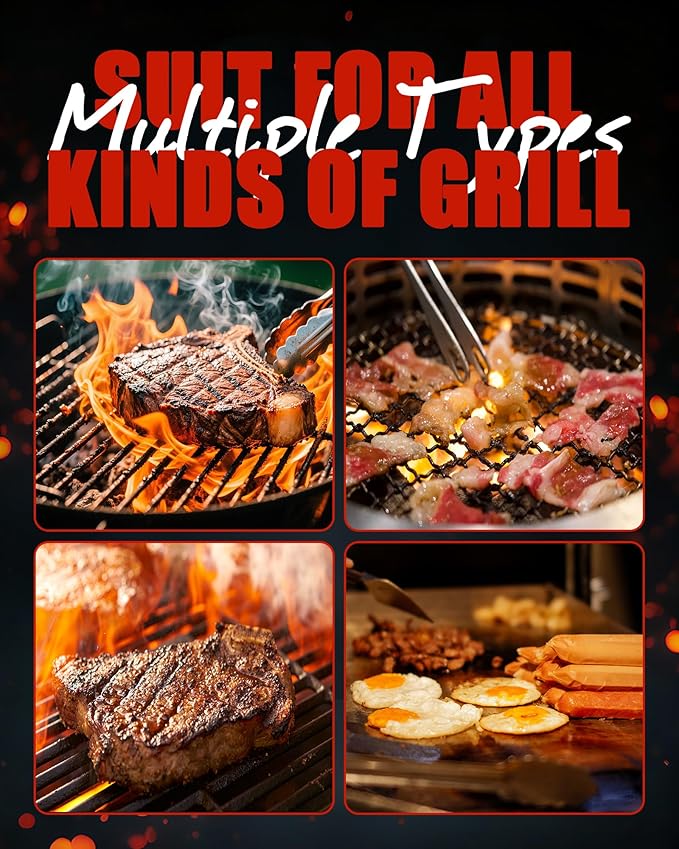Grill Brush with Scraper - BBQ Grill Brush for Outdoor Grill, Extra Strong Grill Cleaner Accessories for Grill Smoker Gas Charcoal Grill Cleaning-Gifts for Grill Wizard Dad Men