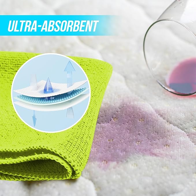 6‑Pack Microfiber Cleaning Cloths – Reusable, Lint‑Free Multi‑Color Towels for Kitchen, Car, Glass & Bathroom, Machine‑Washable Multipurpose Cleaning Rags