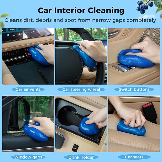 COLORCORAL Car Cleaning Gel for Keyboard 5Pack, Clean Putty for Cleaning for Cars Interior, Home Cleaning Supplies- Reusable Durable, Auto Detailing Tools for Keyboard Vent Cleaner Slime