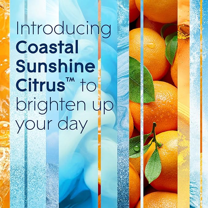 Glade PlugIns Refills Air Freshener Starter Kit, Scented Oil for Home and Bathroom, Coastal Sunshine Citrus, 0.67 Fl Oz, 1 Warmer + 1 Refill