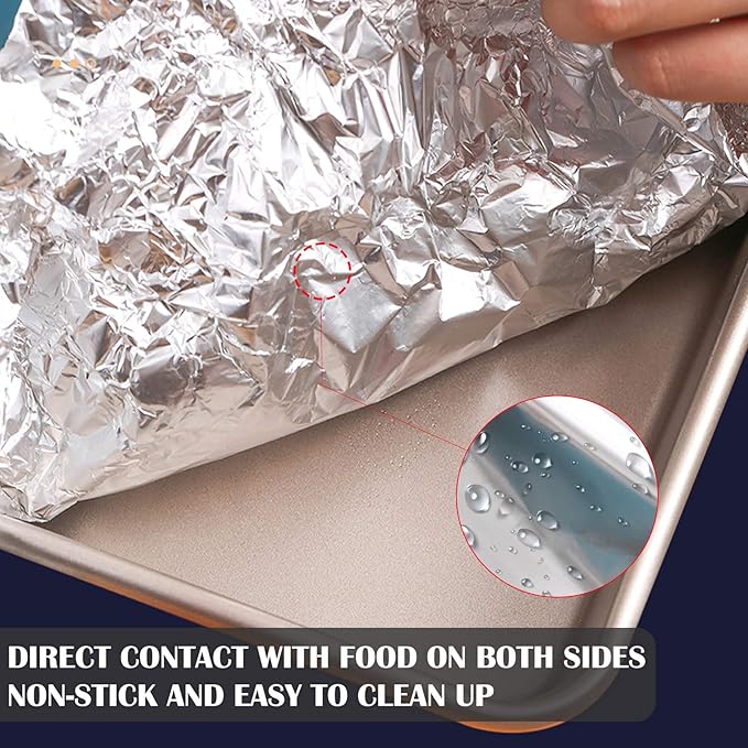 Aluminum Foil Wrap 75 Feet Long Heavy Duty Food Foil Wrap Kitchen Rap Suitable for Cooking, Roasting, Baking,BBQ and Family Parties (2 PACK)