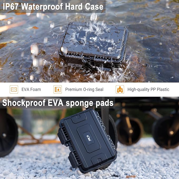 KIWIFOTOS 12 Slots 9V & CR2 CR123A Battery Storage Organizer Case IP67 Waterproof Hard Case for CR17345/ CR16340/CR18350/CR15H270 9V Battery Holder for Household Outdoor Camping Fishing