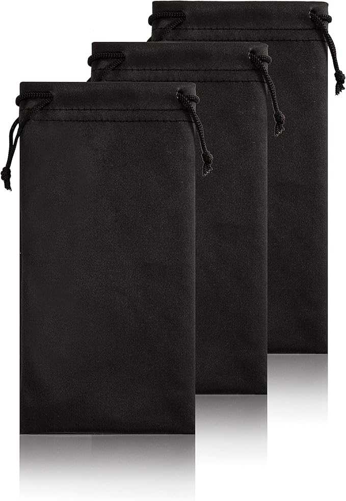 TRIUMPH VISION Soft Eyeglass Pouch 3 Pack - Pouch for glasses Microfiber Screen Cleaning Bag