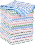 uxcell Microfiber Cleaning Cloth, 12 Pack Kitchen Towels for Dish Drying and Washing, Absorbent Streak Free Lint Free Rags for Cleaning, Reusable and Washable Towels 10" x 10" Multi
