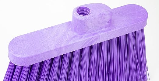 SPARTA Plastic Broom Head, Angled, Un-Flagged for Large Debris Indoor, Outdoor, Home, Restaurant, Lobby, Office, 12 Inches, Purple