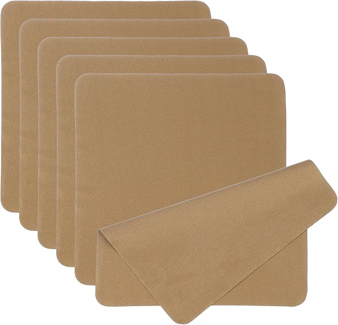 PATIKIL Glasses Cleaning Cloth 7.9" x 7.9", 6 Pcs Microfiber Eyeglasses Cleaner Cloths Soft Suede Wipe Screen for Camera Len Eyeglass Screens Phones Smart Devices, Brown
