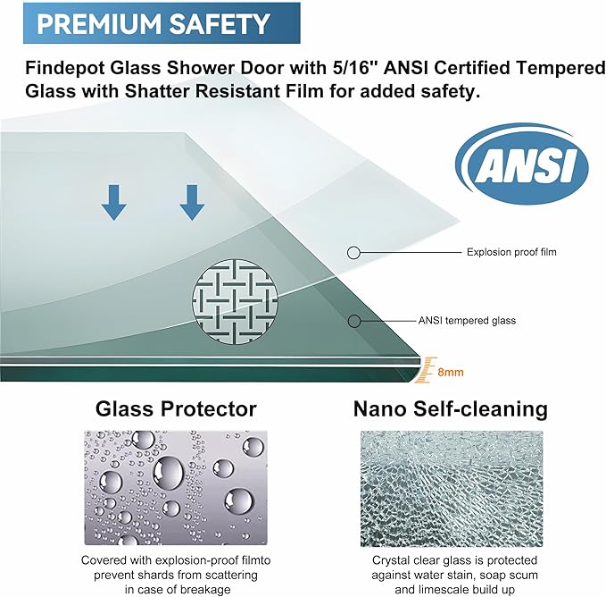 56"-60" W x 75" H Frameless Shower Door, Double Sliding Shower Door,5/16"(8mm) Clear Tempered Glass,Silent Soft-Close Design,Brushed Nickel
