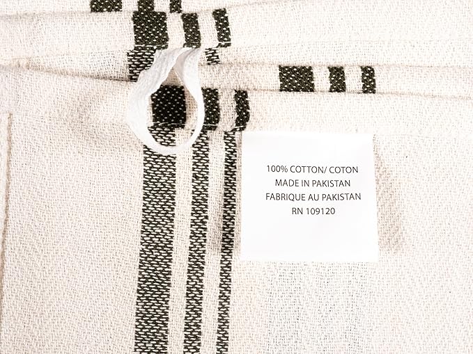 KAF Home Assorted Flat Kitchen Towels | 100% Cotton - 18 x 28 inches | Ultra Absorbent Soft Dish Towels | Perfect for Cooking, Cleaning, and Drying Hands (Olive, 10 Pack)