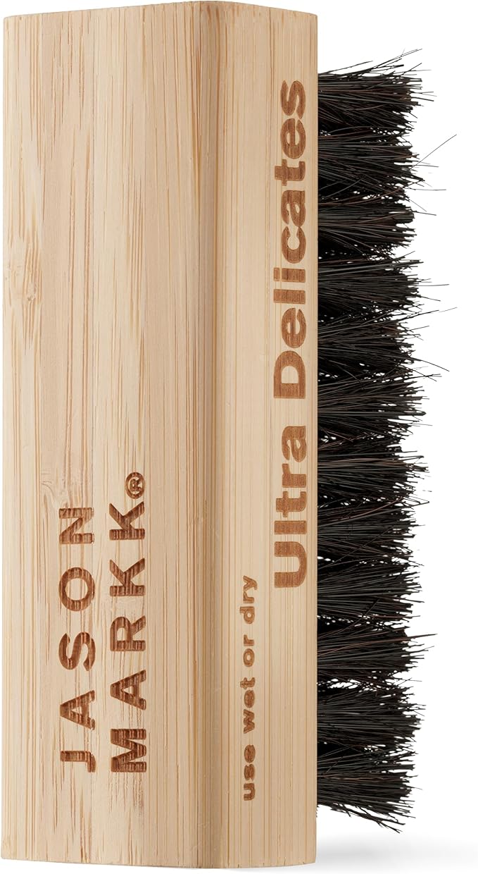 Jason Markk Ultra Delicate Shoe & Hat Cleaning Brush, Soft Bristles and Bamboo Wood, Sneaker Care, Extra Gentle, Ideal for Footwear, Safe for Wool, Cotton, Felt, Polyester, and More