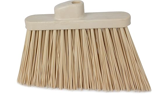 SPARTA Plastic Broom Head, Angled, Un-Flagged for Large Debris Indoor, Outdoor, Home, Restaurant, Lobby, Office, 12 Inches, Tan